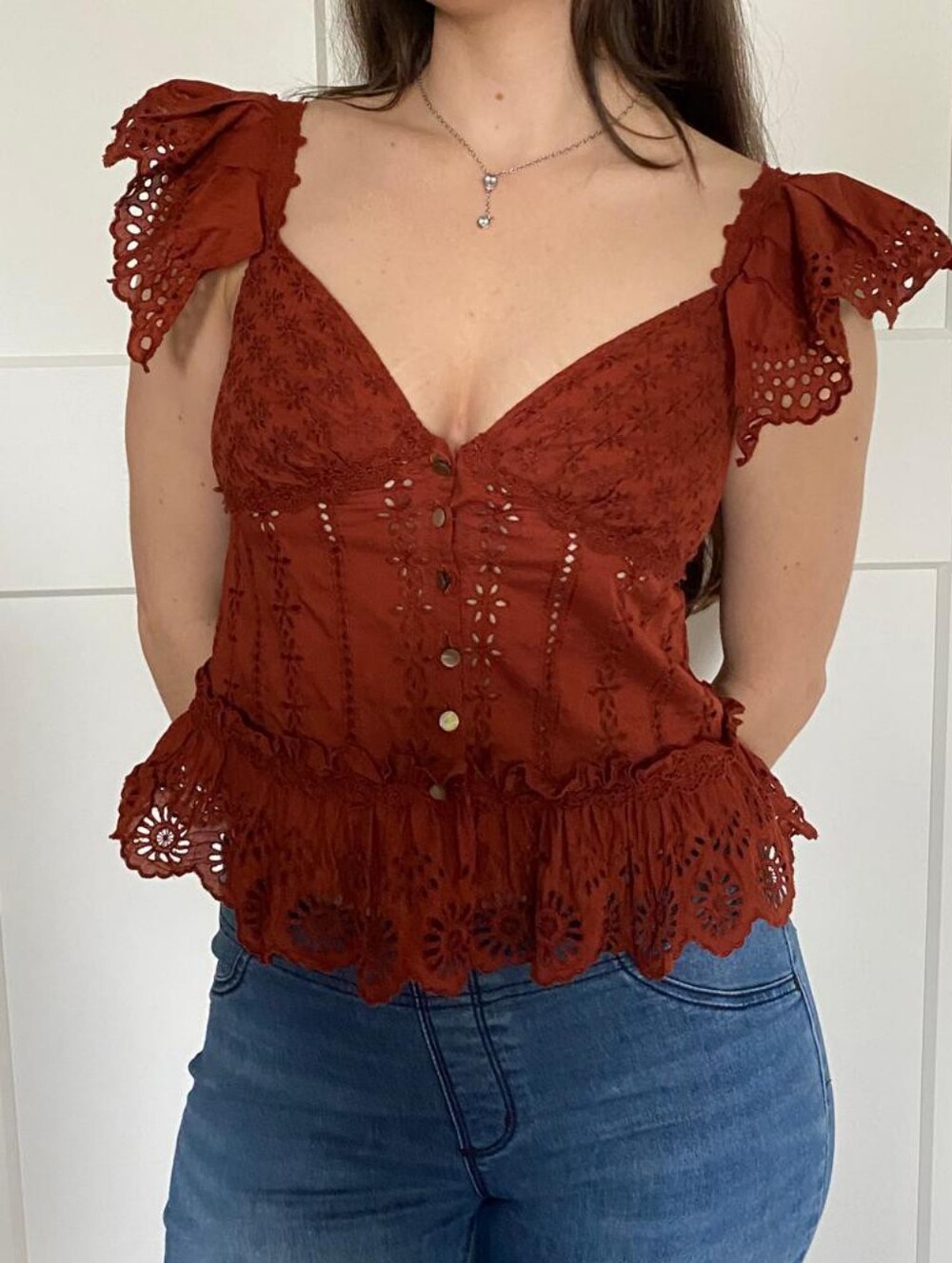 Keita Maruyama Paris Japanese Designer Eyelet Ruffle Top